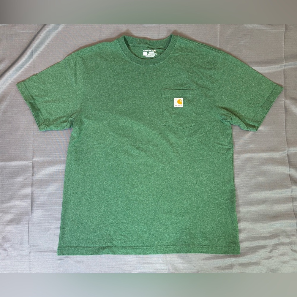 Carhartt K87 Loose Fit Pocket T-Shirt Green Workwear Tee Size L
